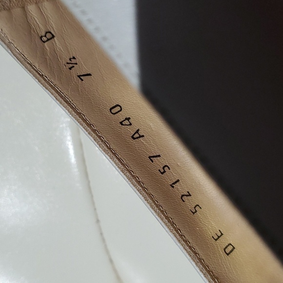 SALVATORE FERRAGAMO SILVER HEELS LEATHER SIZE 7 1/2 ARCHITECTURE ART DECO - Picture 14 of 15